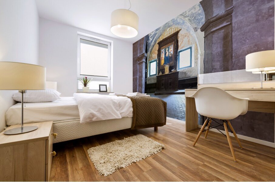 Montefalco Umbria Italy. San Francesco Church frescoed by Benozzo Gozzoli Mural print