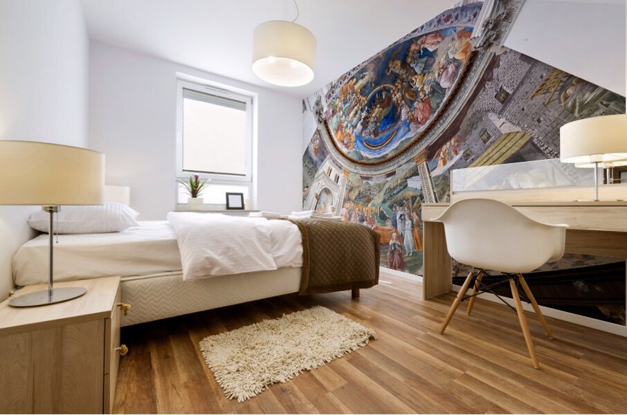 Spoleto Umbria Italy. The interior of the Cathedral. The frescoed apse by Filippo Lippi Mural print