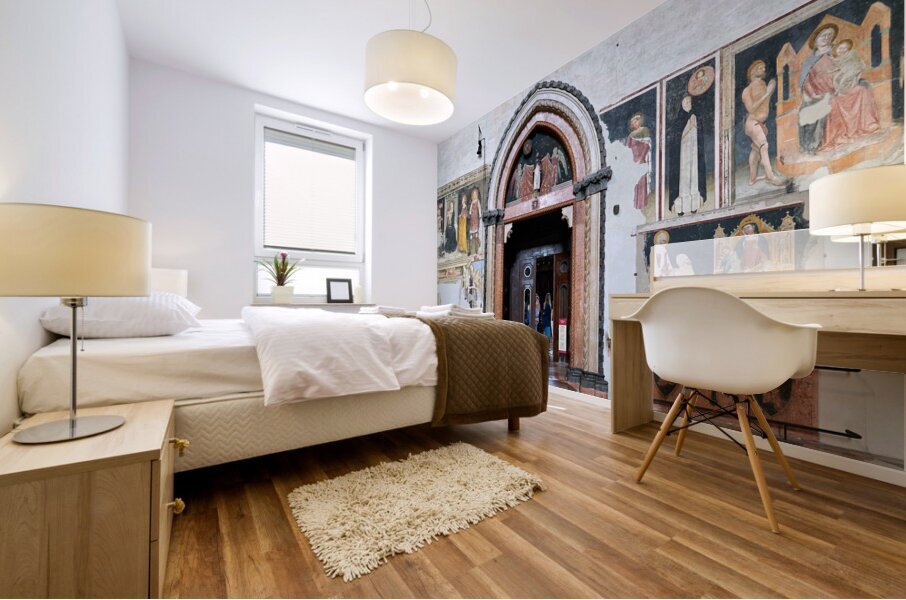 Verona Veneto Italy. The Basilica of Saint Anastasia. The entrance of the Cappella Giusti Giusti chapel Mural print