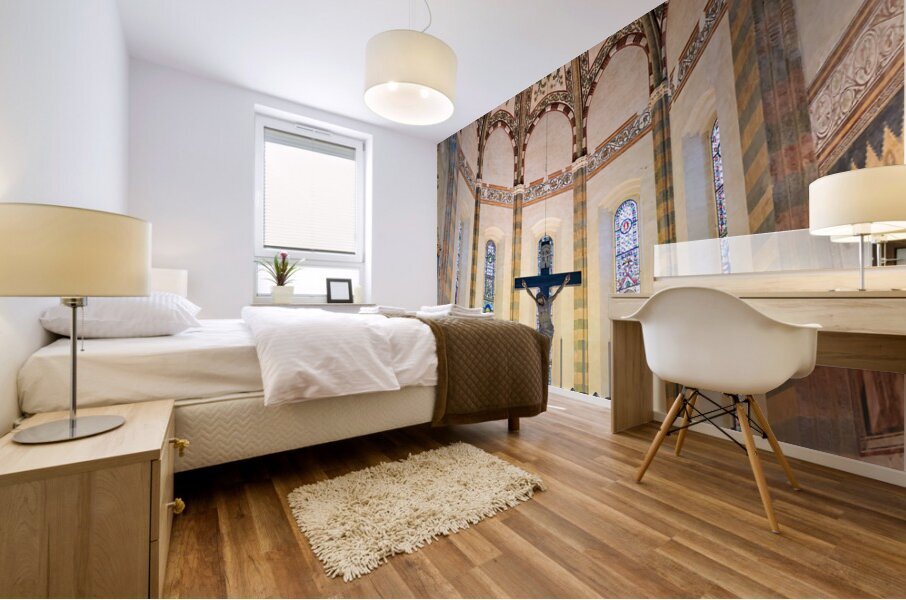 Verona Veneto Italy. The altar of the Basilica of Saint Anastasia Mural print