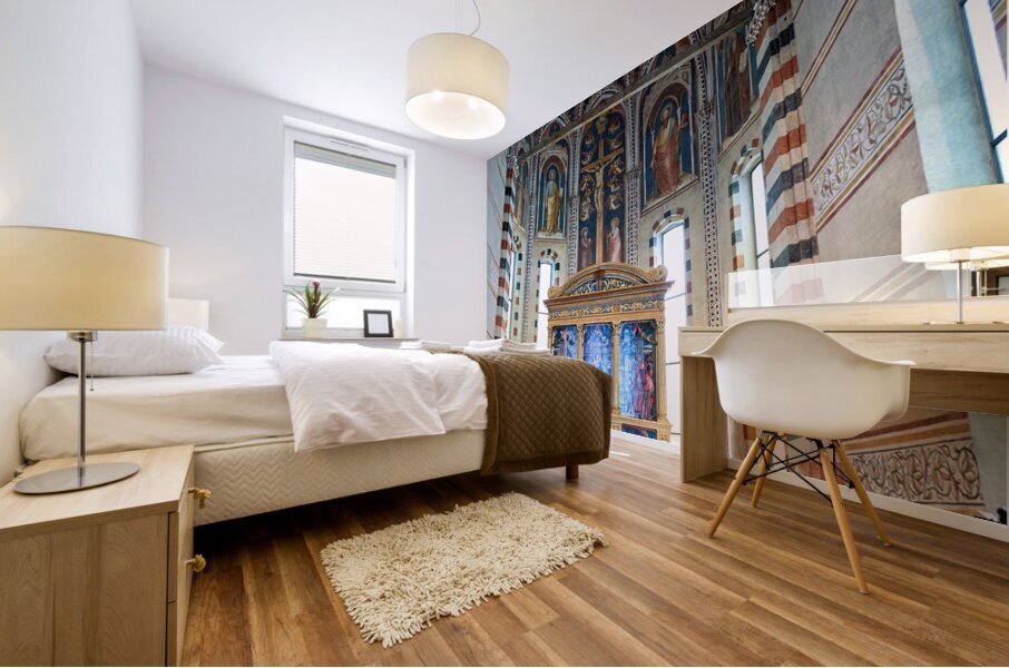 Verona Veneto Italy. The Basilica of San Zeno. Painting of Andrea Mantegna Mural print