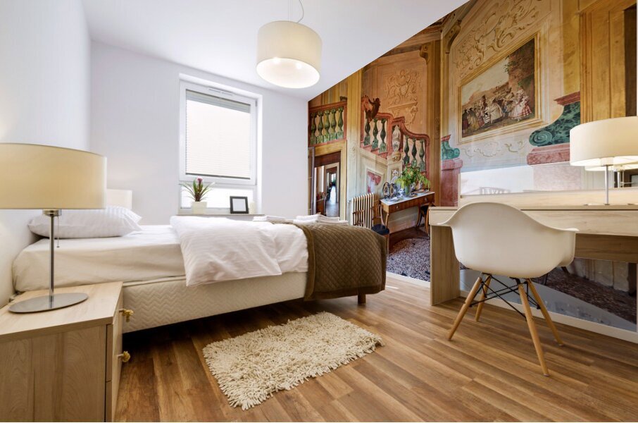 Vicenza Veneto Italy. The interiors of the Villa Valmarana ai Nani frescoed  by Giambattista and Giandomenico Tiepolo Mural print