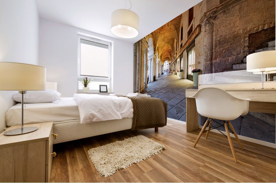 Medieval arcade in Piazza dei Signori. Vicenza Veneto Italy Mural print