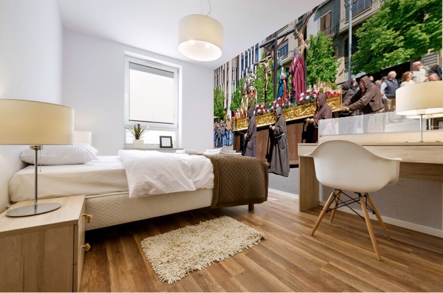 Zaragoza. Saragossa. Aragon. Spain.  Processions of the Easter Holy Week Mural print