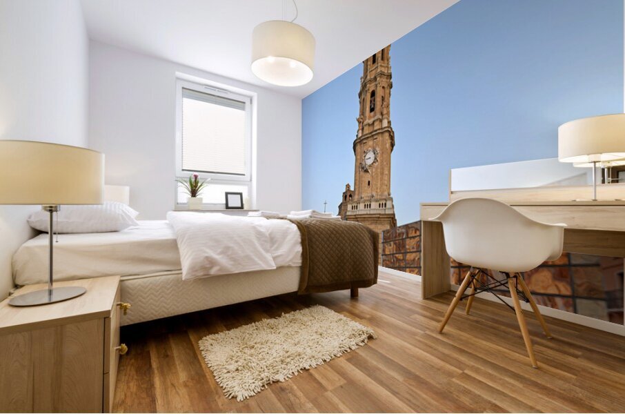 Zaragoza Spain. Cathedral of the Savior of Zaragoza. Catedral del Salvador   La Seo. Museo del Foro de Caesaraugusta Mural print