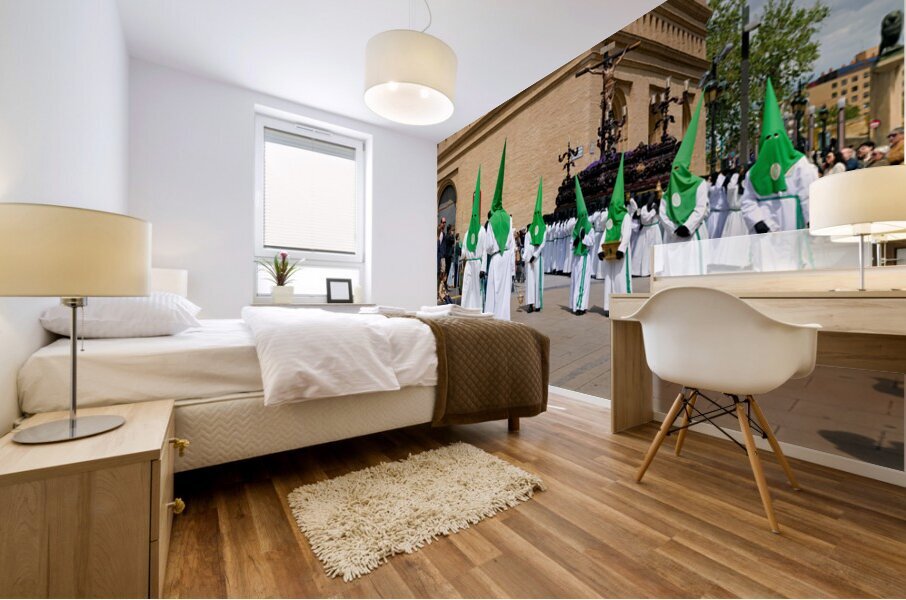 Zaragoza. Saragossa. Aragon. Spain.  Processions of the Easter Holy Week Mural print