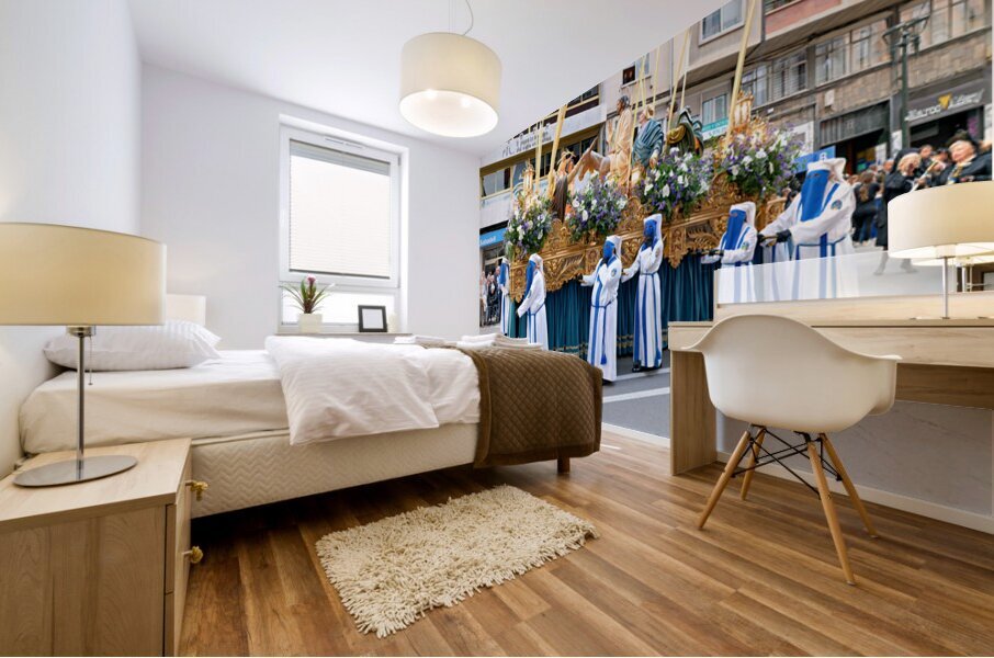 Zaragoza. Saragossa. Aragon. Spain.  Processions of the Easter Holy Week Mural print