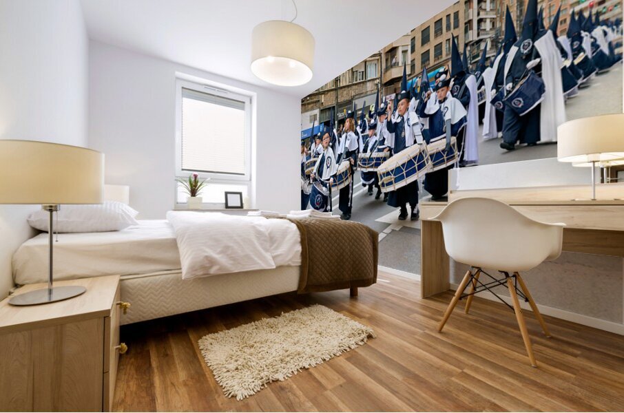 Zaragoza. Saragossa. Aragon. Spain.  Processions of the Easter Holy Week Mural print