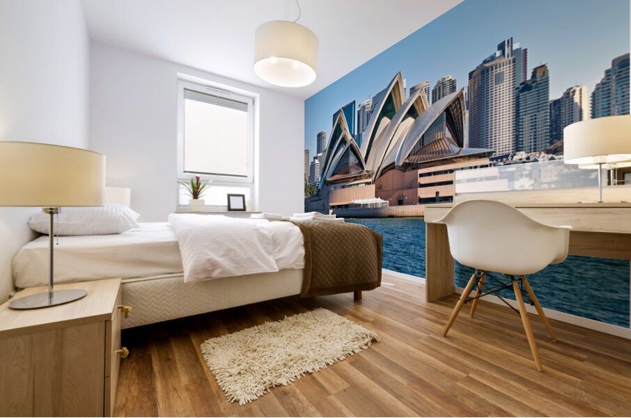 Sydney Opera House and city skyline on a clear day. Mural print