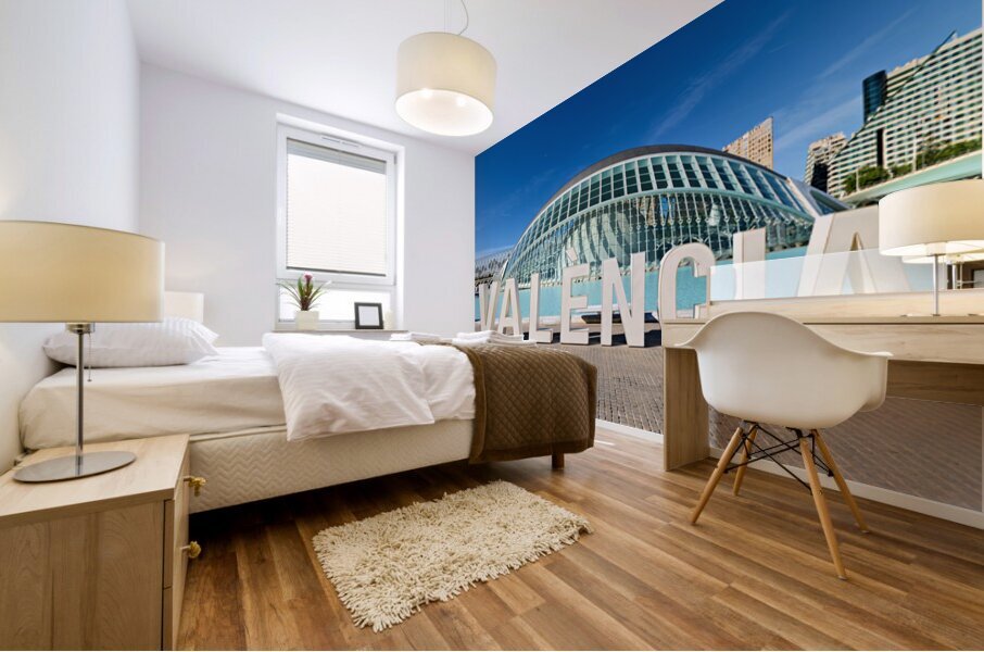 Visit Valencias City of Arts and Sciences near the Hemisfèric Mural print