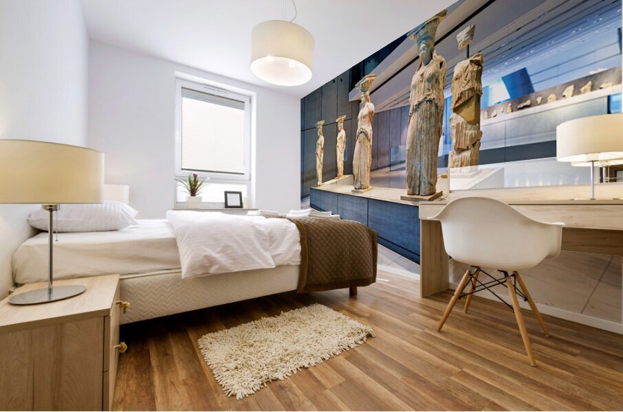 Exploring caryatids at Acropolis Museum in Athens Greece Mural print