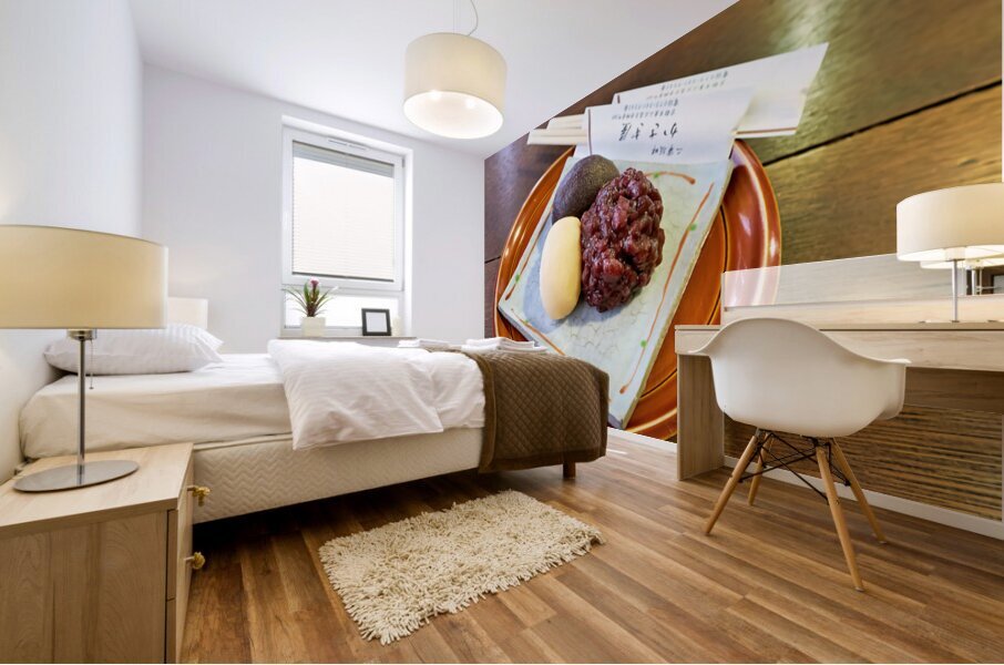 Savoring sweets and green tea in Kyotos Higashiyama Mural print