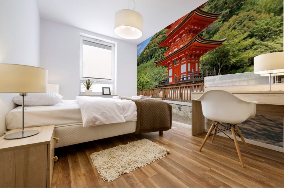 Visit to koyasu pagoda at kiyomizu dera temple in kyoto japan Mural print