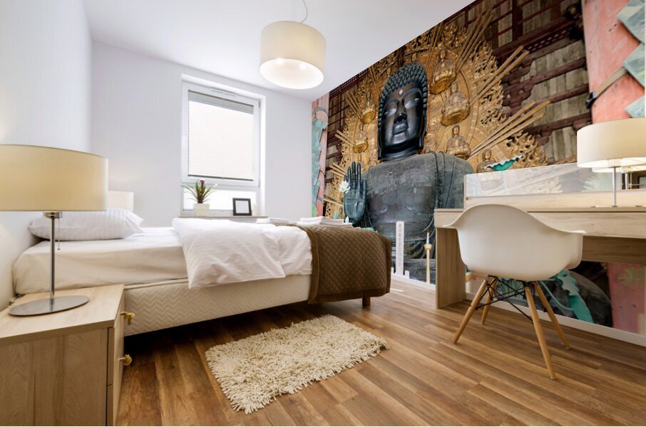 Exploring Todai ji temple with the Great Buddha Hall in Nara Ja Mural print