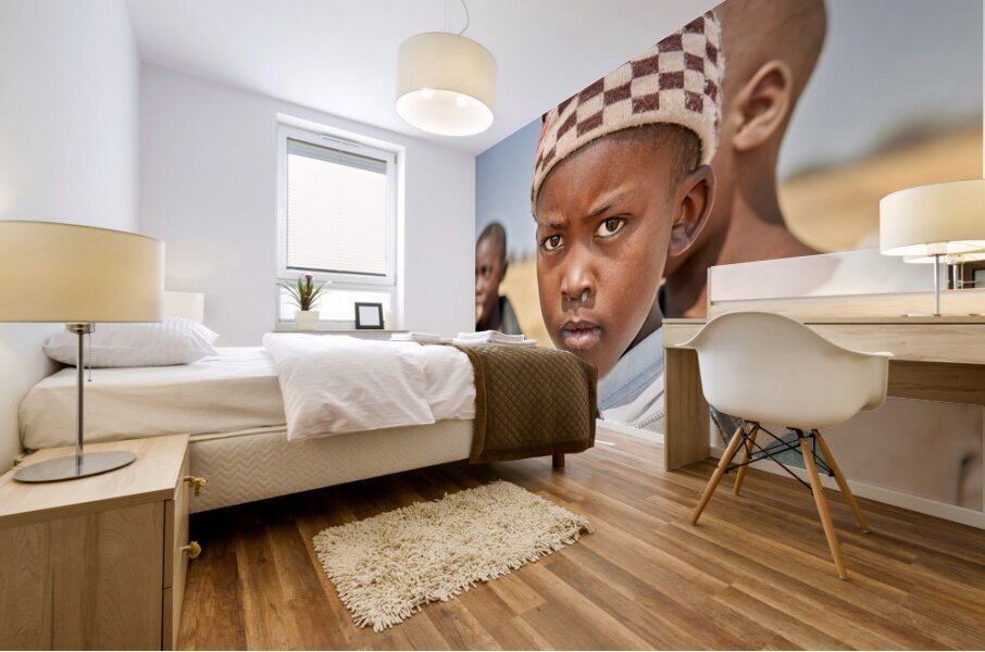 Portrait of a boy in Kavango Region Namibia during the day Mural print