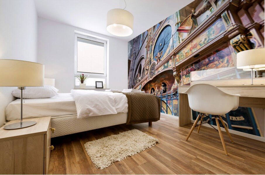 Discovering the astronomical clock in strasbourg cathedral Mural print