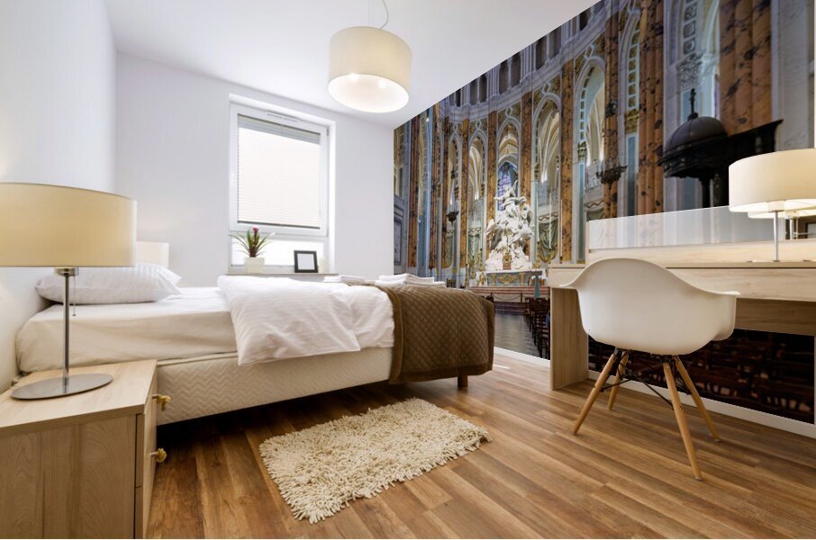 Explore Chartres Cathedral in Chartres France with visitors insi Mural print