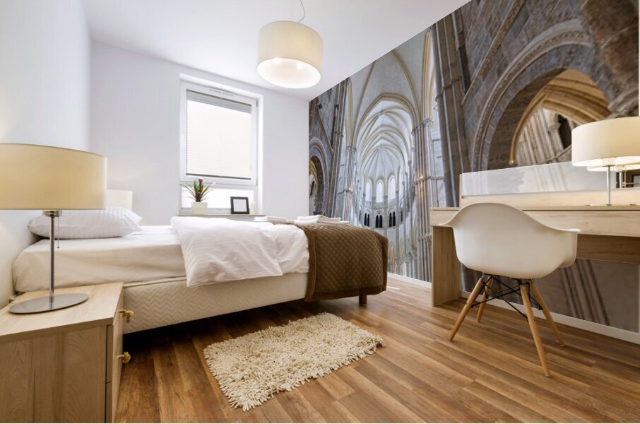 Vezelay Abbey in Bourgogne France shows its interior architectur Mural print