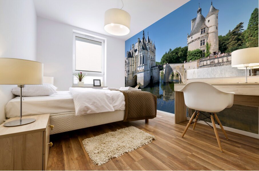 Visit Chenonceau Castle in France along the river Mural print