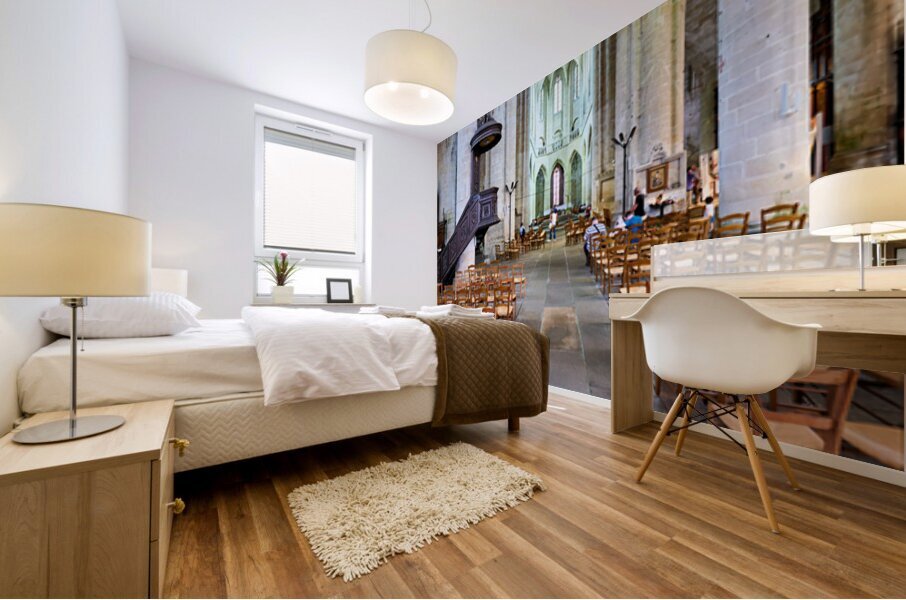 Visit to Eglise Saint Malo in Dinan Brittany France with empty c Mural print