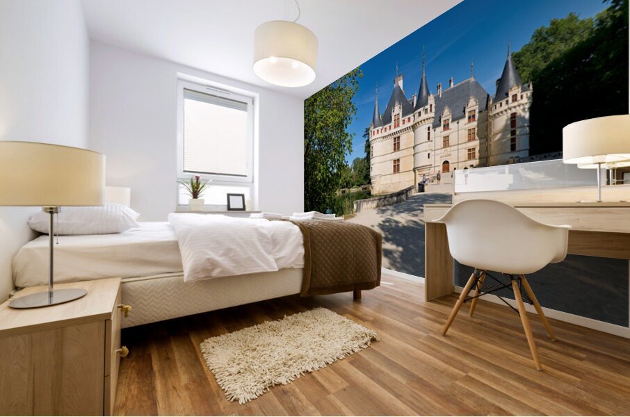 Visit to Azay le Rideau in Loire Valley France on a clear day Mural print