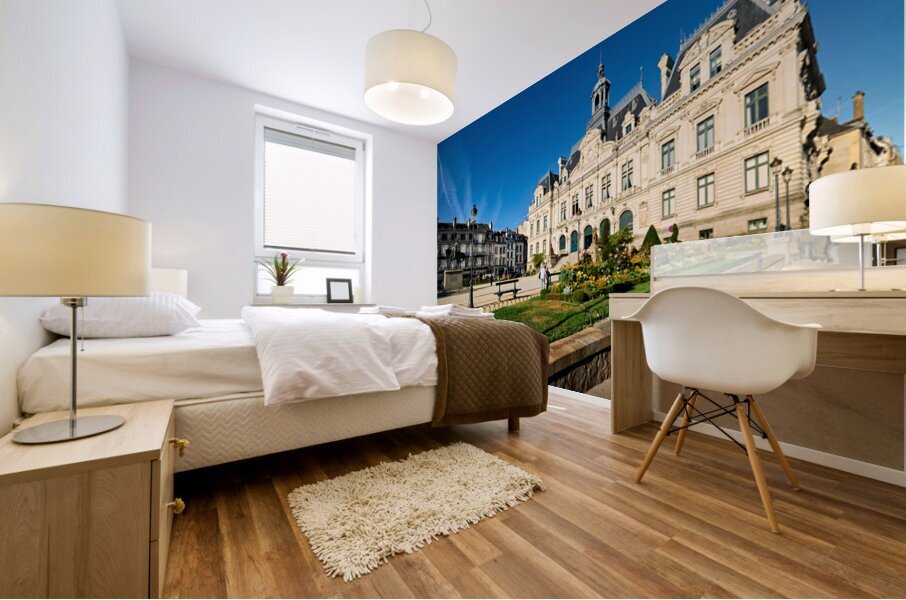 Vannes town hall in Brittany France with nearby park and buildin Mural print