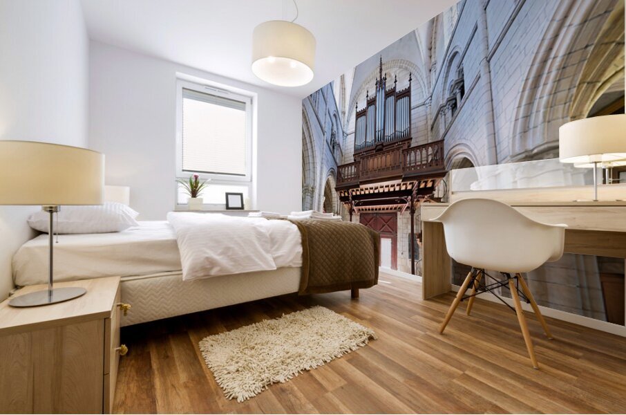 Collegiale Saint Martin church interior in Chablis Burgundy Fran Mural print