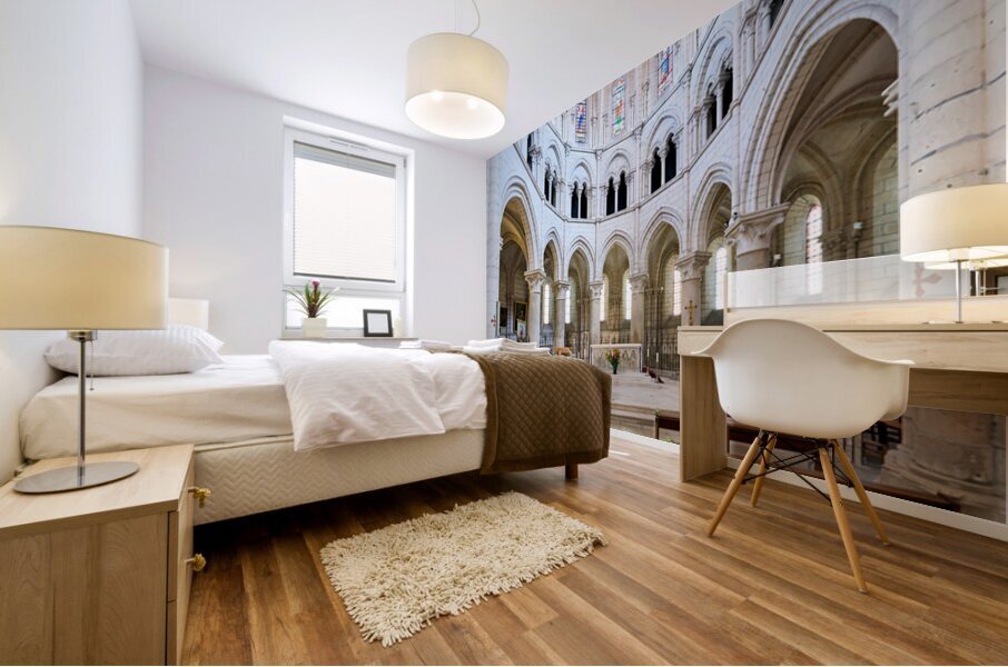 Inside Collegiale Saint Martin church in Chablis Burgundy France Mural print