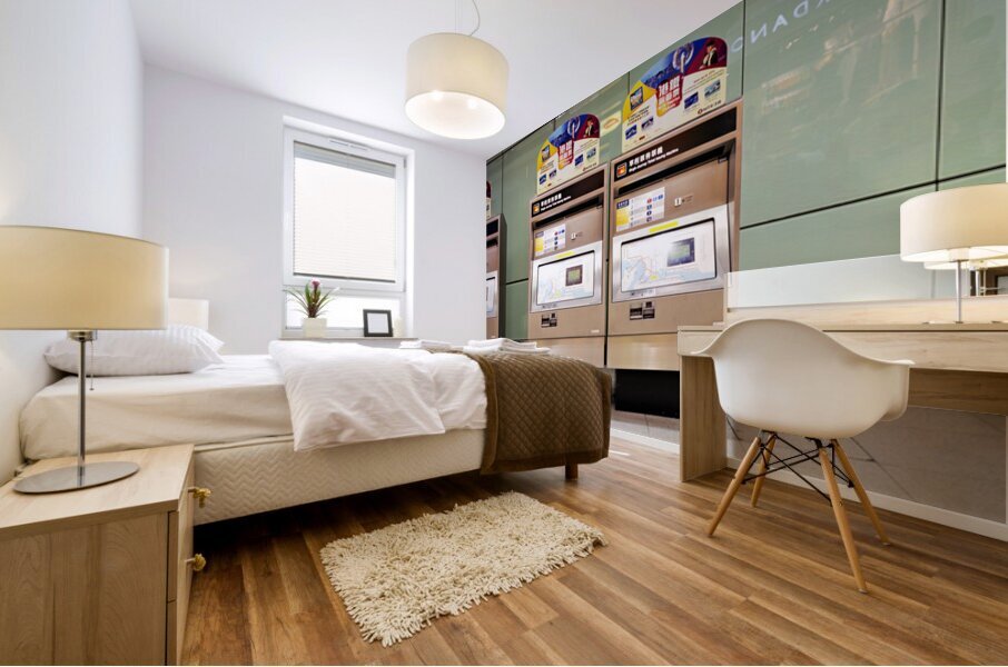 MTR ticket machines for tourists in Hong Kong at station Mural print