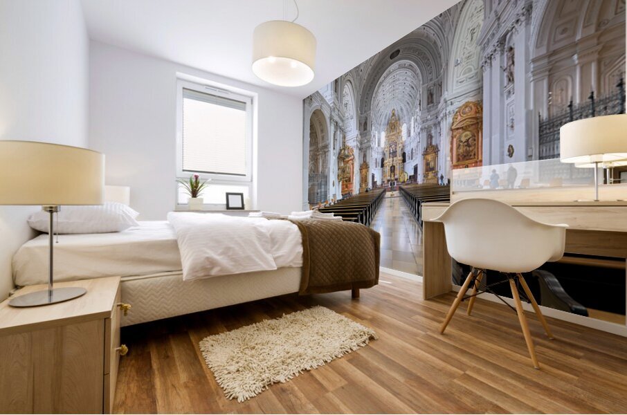 Interior view of St. Michael Church in Munich Germany Mural print