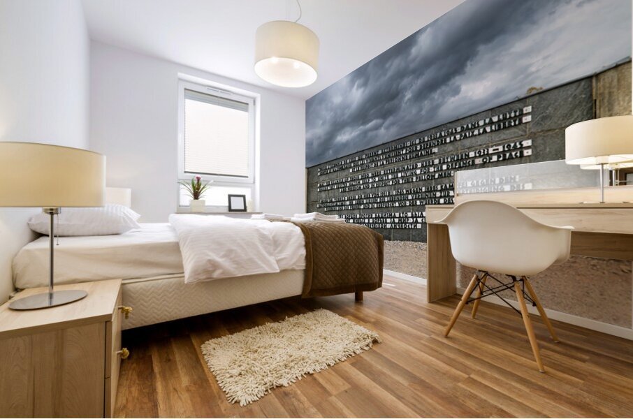 Memorial wall at Dachau concentration camp in Munich Germany Mural print