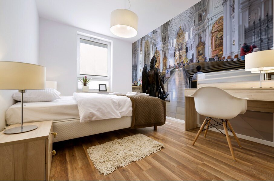 Visit to st. michael church in munich bavaria germany Mural print