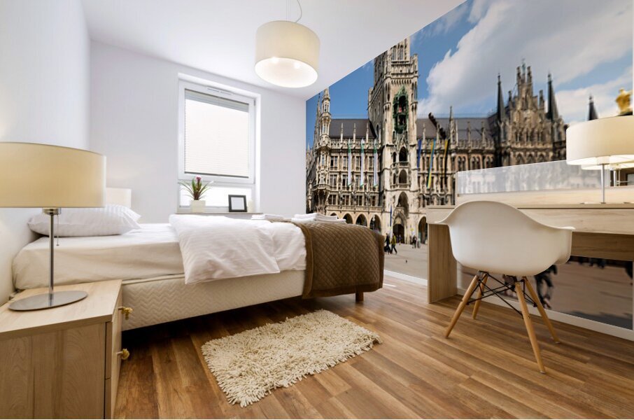 Exploring Marienplatz and the famous town hall in Munich German Mural print