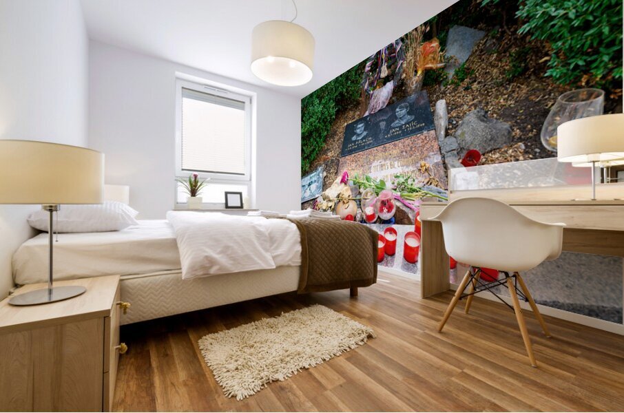 Memorial for Jan Palach and Jan Zajíc victims of communism. Mural print