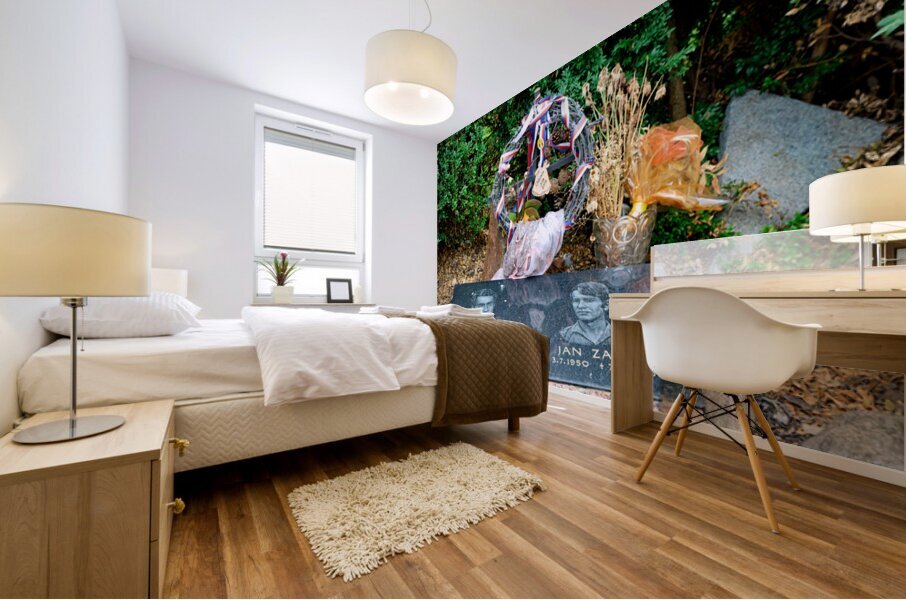 Memorial for Czech heroes Jan Palach and Jan Zajíc. Mural print