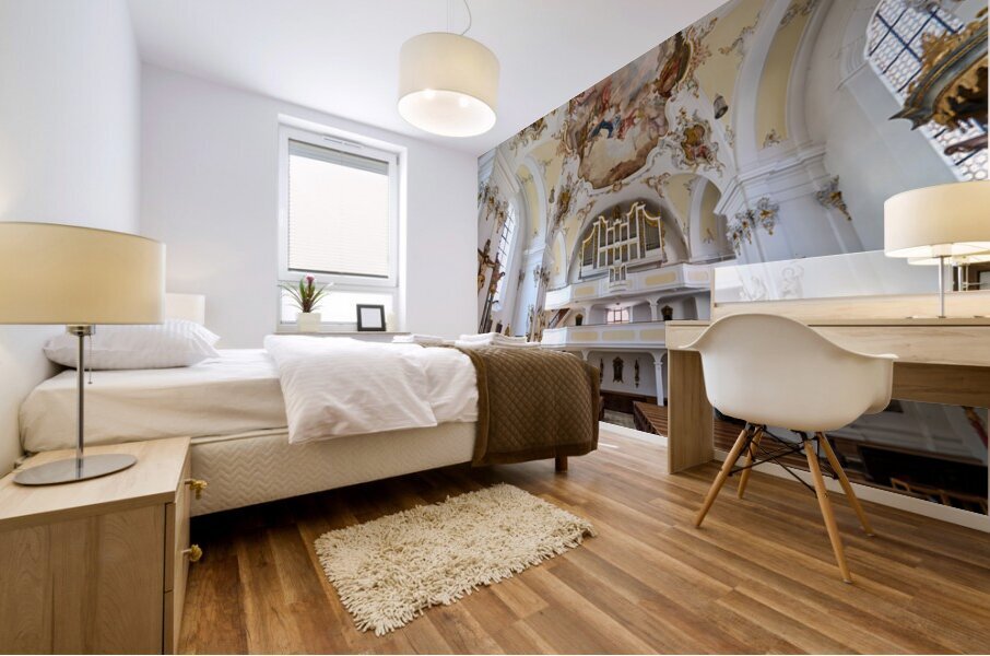 Explore Mariae Himmelfahrt church inside in Schongau Bavaria G Mural print