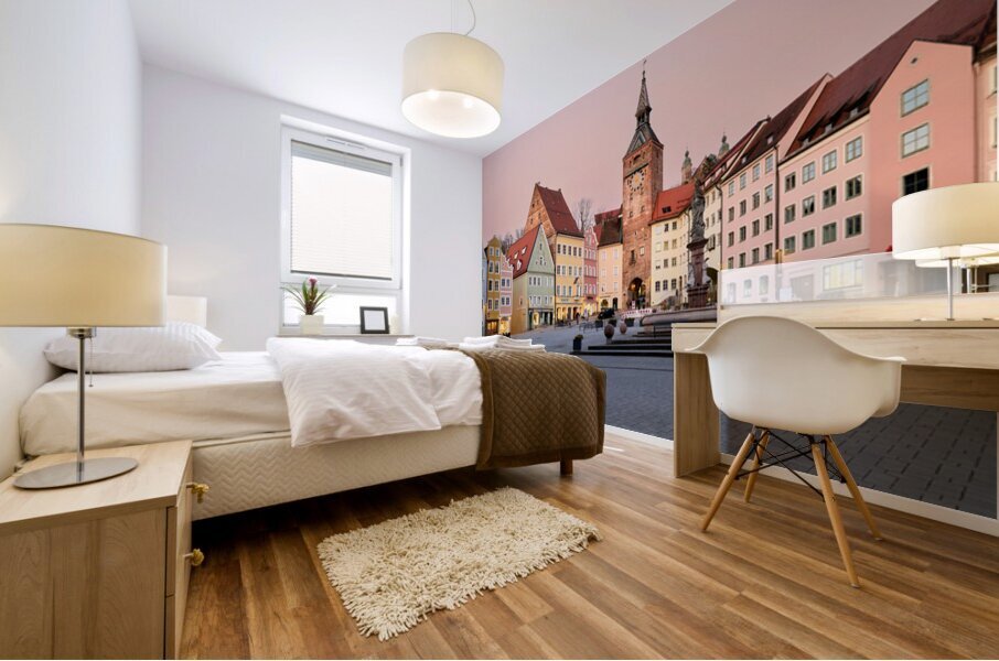 Exploring Hauptplatz square in Landsberg am Lech on the Romantic Mural print