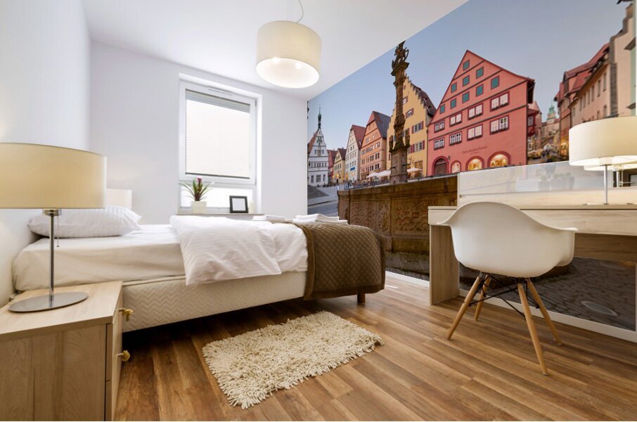 Rothenburg ob der Tauber Market Square with Georgsbrunnen founta Mural print