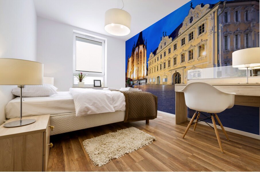 Wurzburg marienkapelle and falcon house on the romantic road Mural print