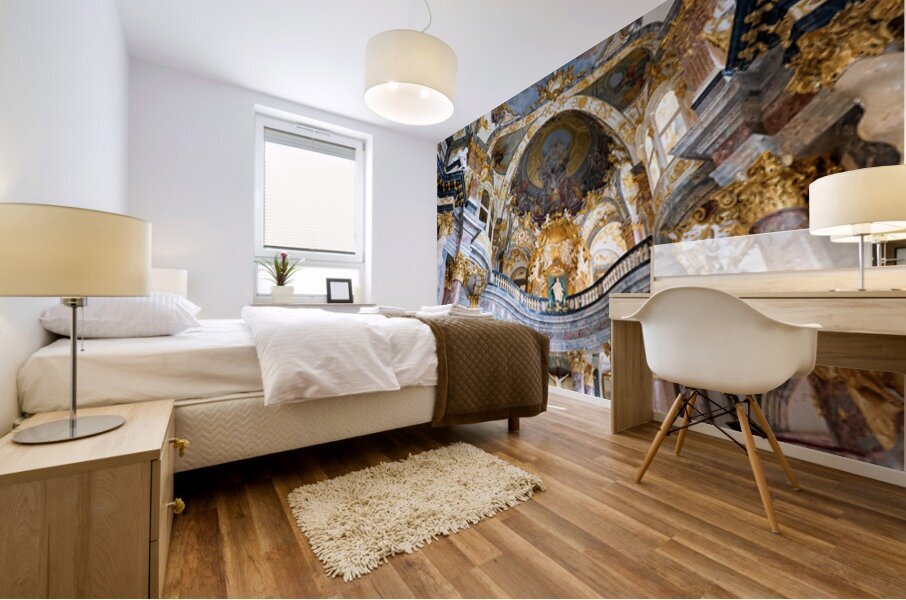 Hofkirche displays ornate architecture and grand artwork in Wurz Mural print