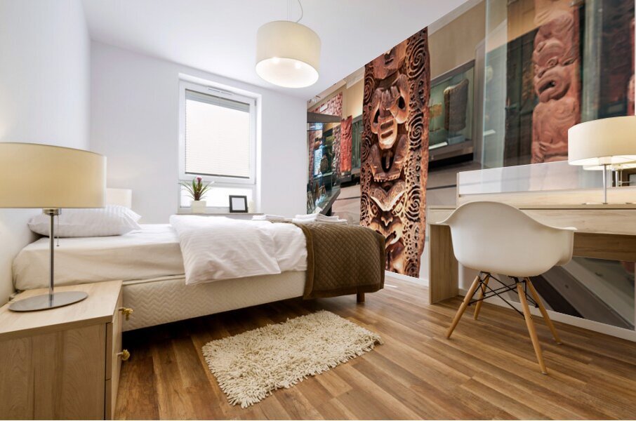 Visit to maori natural history gallery in auckland war memorial  Mural print