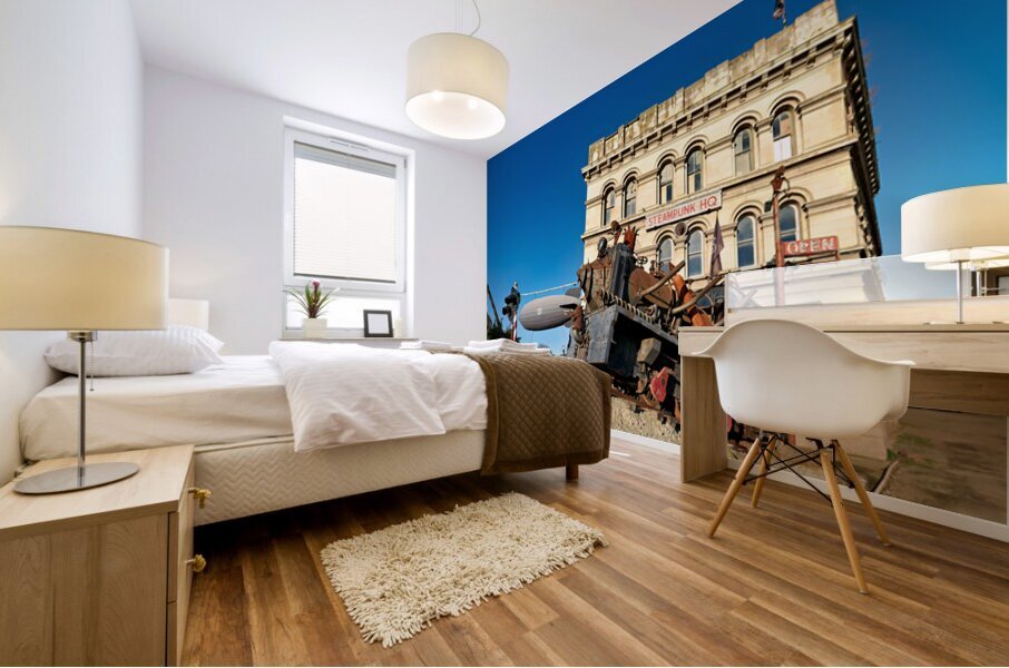 Explore steampunk hq and the steampunk engine in oamaru Mural print