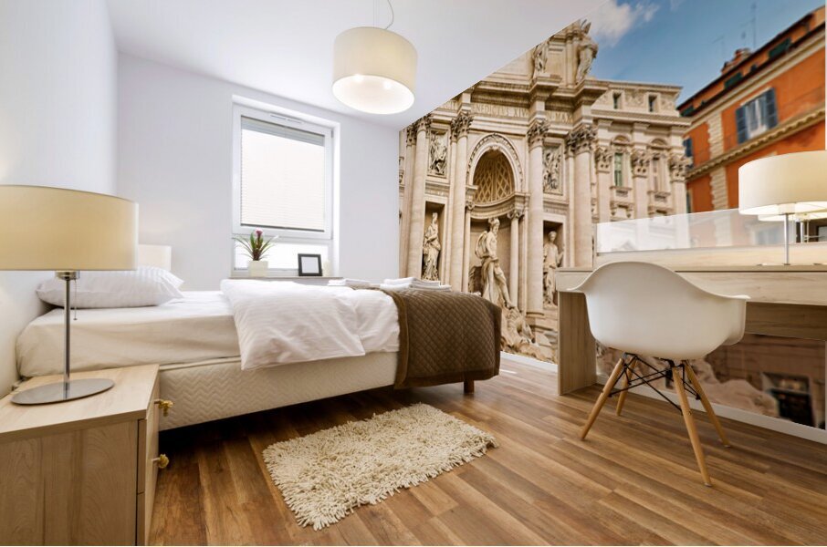 Visit to trevi fountain in rome lazio italy Mural print