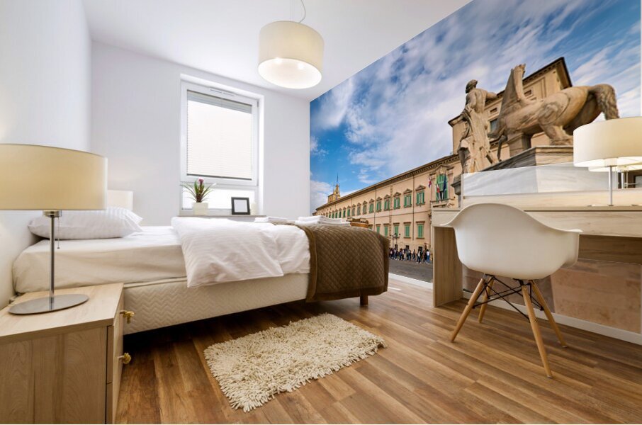 Visitors explore Quirinal Palace in Rome Italy during the day Mural print