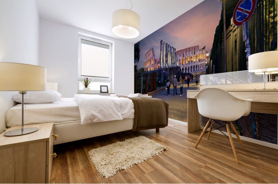 Walk along Via Sacra with views of Colosseum in Rome Italy Mural print