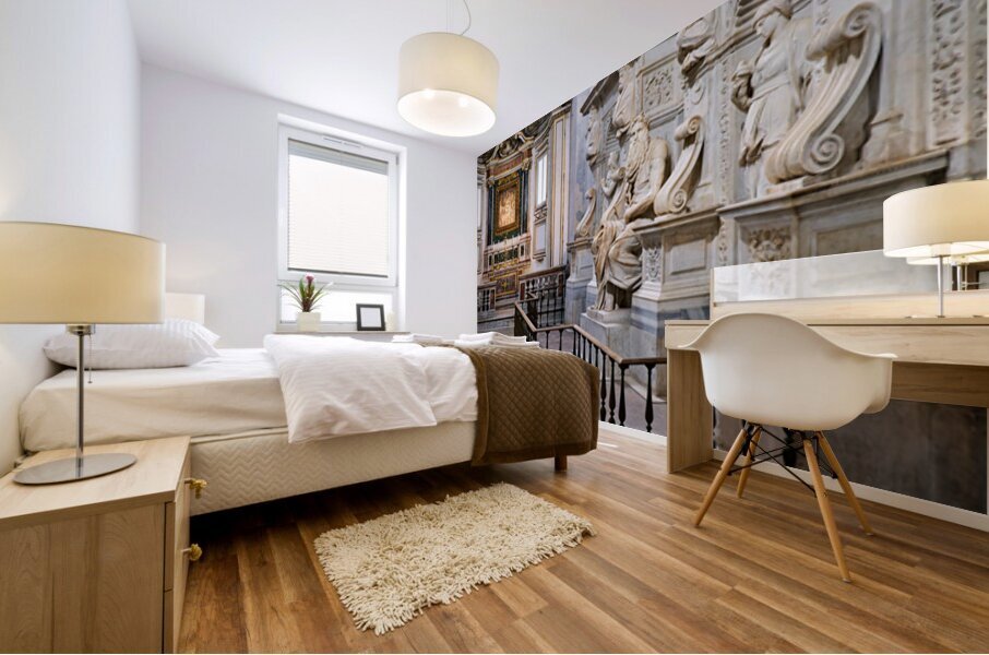 Moses sculpture by Michelangelo in San Pietro in Vincoli Rome Mural print