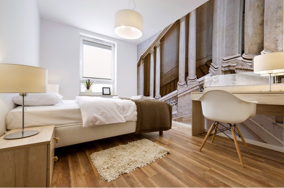 Staircase design in Galleria Nazionale dArte Antica in Rome Mural print