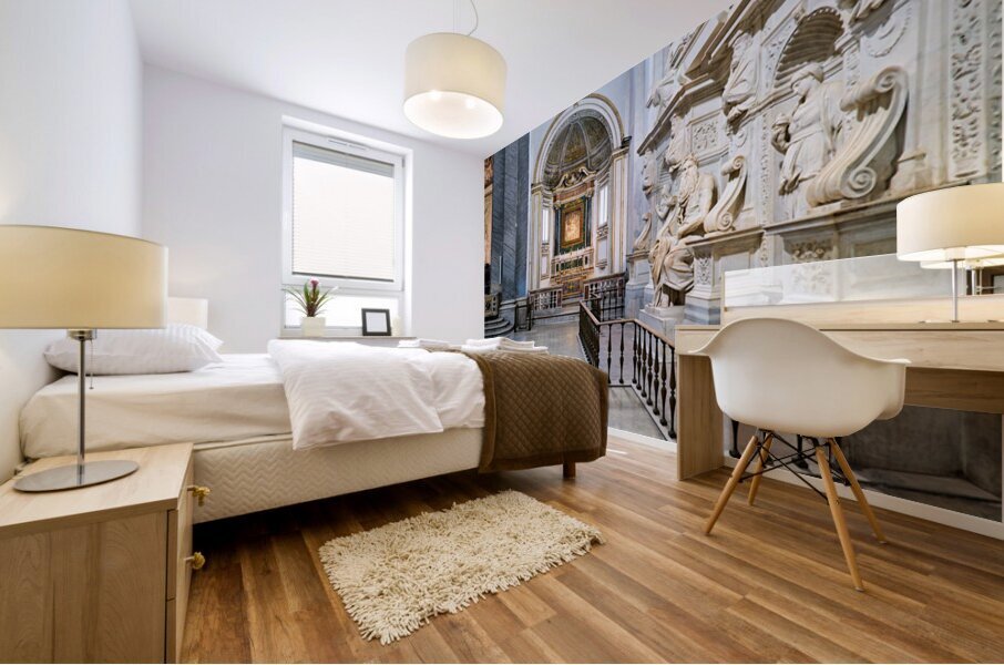 Sculpture of moses by michelangelo in san pietro in vincoli rom Mural print