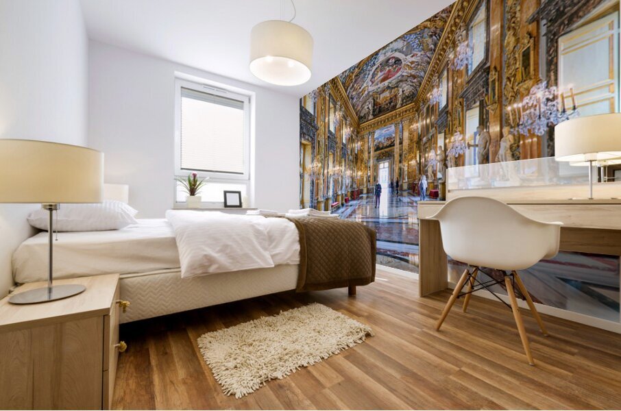 Visit to the great hall in colonna art gallery in rome italy Mural print