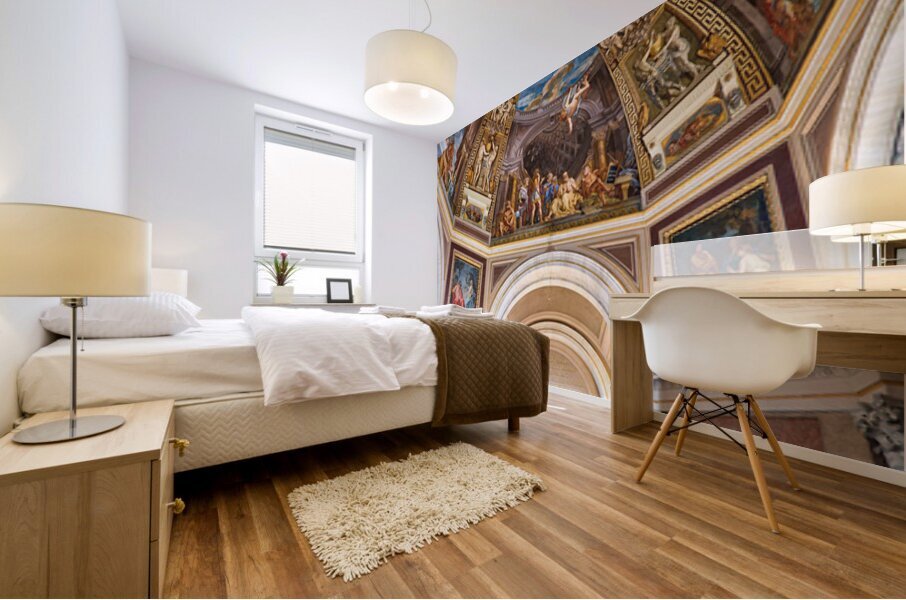 Visitors explore art and history at Vatican Museums Mural print